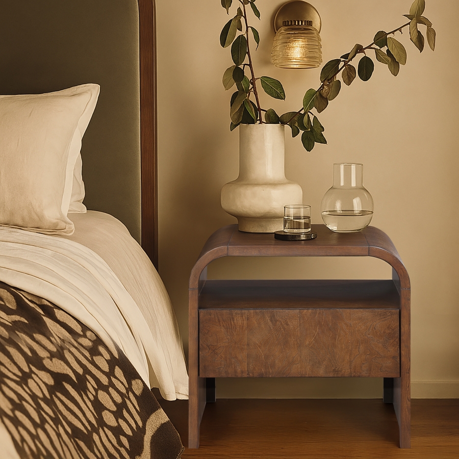 Giada Solid Wood And Veneer Nightstand