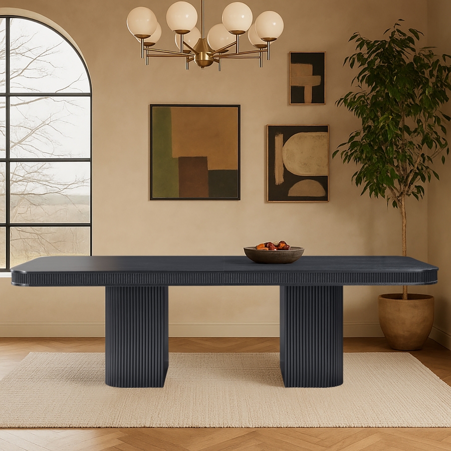 Mohari 112" Solid Wood And Oak Veneer Dining Table