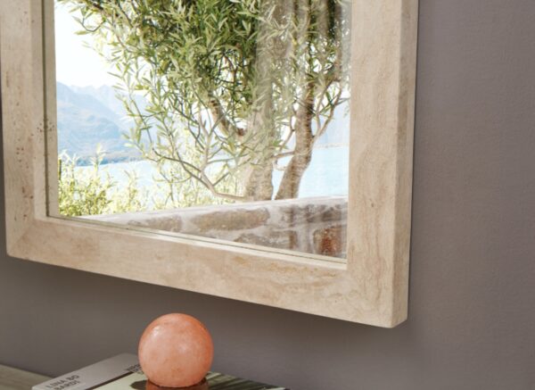 Pavia Genuine Travertine Frame Mirror