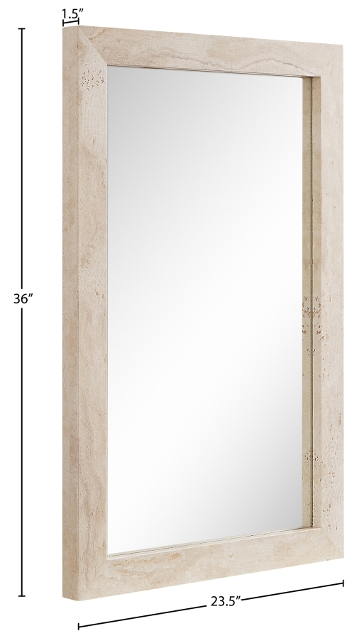 Pavia Genuine Travertine Frame Mirror