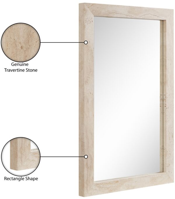 Pavia Genuine Travertine Frame Mirror