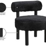 Ambre Vegan Shearling Fabric Upholstered Accent Chair