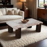 Campania Marble And Oak Wood Coffee Table