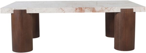 Campania Marble And Oak Wood Coffee Table