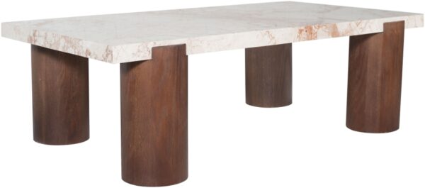 Campania Marble And Oak Wood Coffee Table