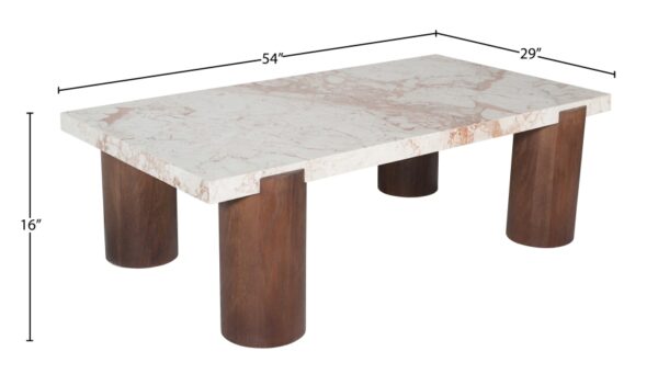 Campania Marble And Oak Wood Coffee Table