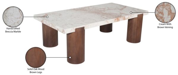 Campania Marble And Oak Wood Coffee Table
