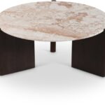 Varenna Marble Top And Acacia Wood Base Coffee Table