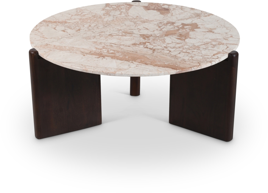 Varenna Marble Top And Acacia Wood Base Coffee Table