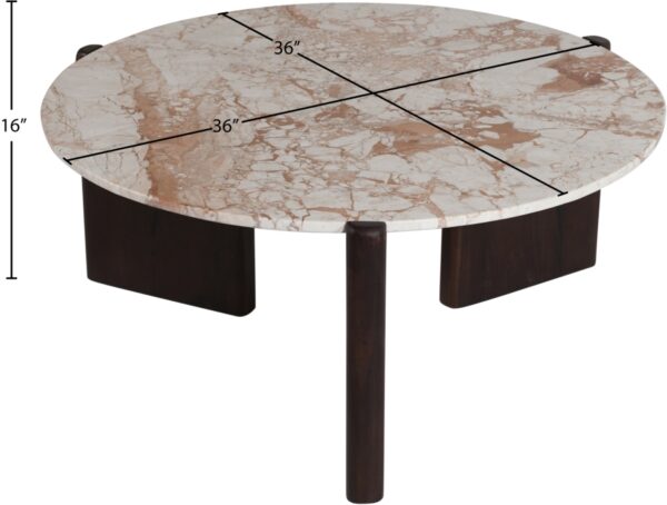 Varenna Marble Top And Acacia Wood Base Coffee Table