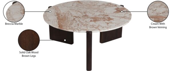 Varenna Marble Top And Acacia Wood Base Coffee Table