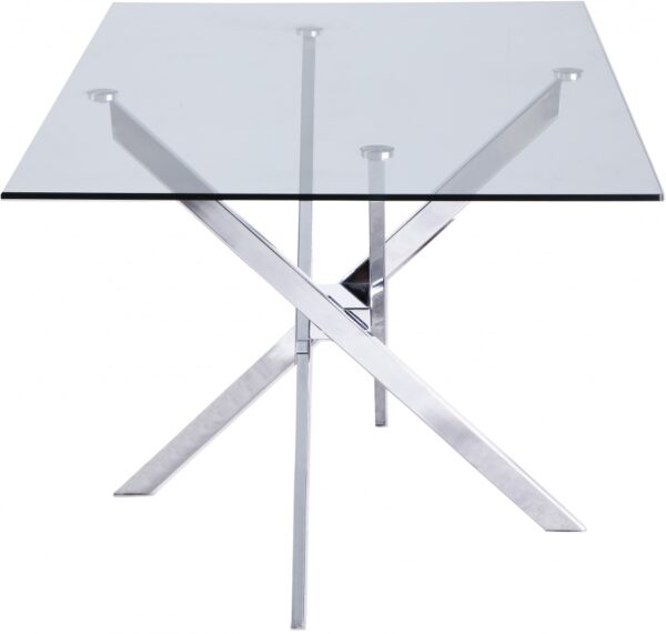 Xander 60" Glass Top And Steel Base Dining Table