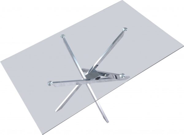 Xander 60" Glass Top And Steel Base Dining Table