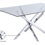 Xander 60" Glass Top And Steel Base Dining Table