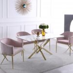Xander 60" Glass Top And Steel Base Dining Table