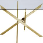 Xander 60" Glass Top And Steel Base Dining Table