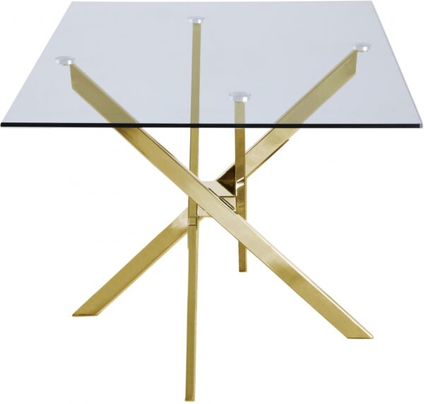 Xander 60" Glass Top And Steel Base Dining Table