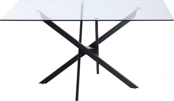 Xander 60" Glass Top And Steel Base Dining Table