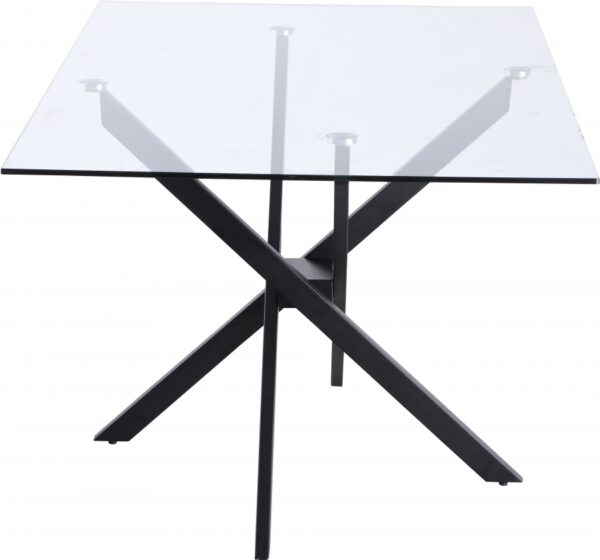 Xander 60" Glass Top And Steel Base Dining Table