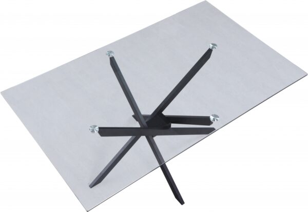 Xander 60" Glass Top And Steel Base Dining Table