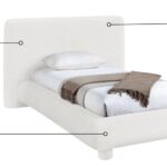 Blair Chenille Fabric Upholstered Twin Bed