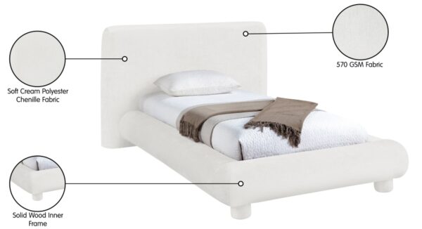 Blair Chenille Fabric Upholstered Twin Bed