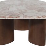 Puglia Marble Top And Oak Wood Base Coffee Table