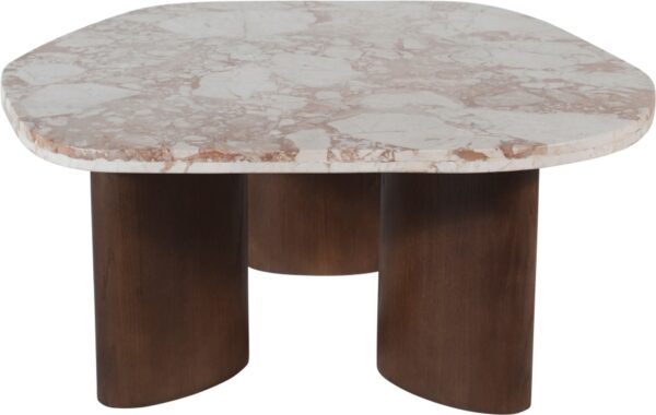 Puglia Marble Top And Oak Wood Base Coffee Table