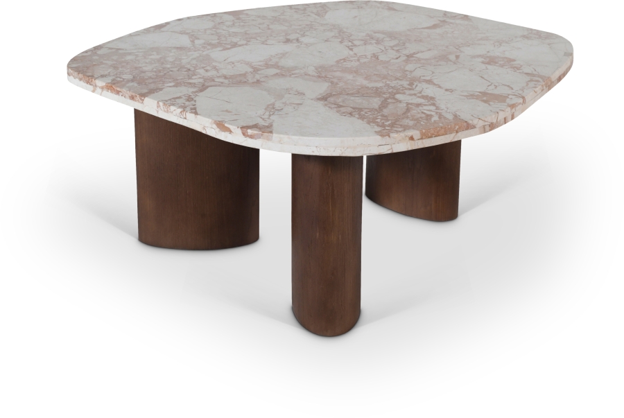 Puglia Marble Top And Oak Wood Base Coffee Table