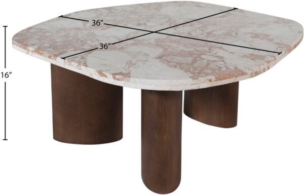 Puglia Marble Top And Oak Wood Base Coffee Table