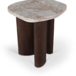 Puglia Marble Top And Oak Wood Base End Table