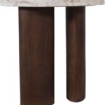 Puglia Marble Top And Oak Wood Base End Table