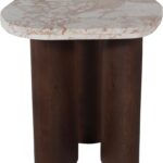 Puglia Marble Top And Oak Wood Base End Table