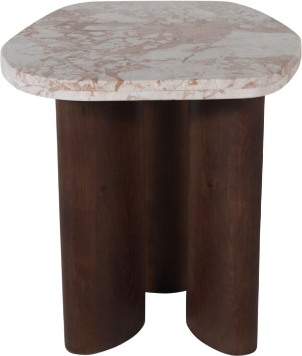 Puglia Marble Top And Oak Wood Base End Table
