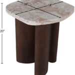 Puglia Marble Top And Oak Wood Base End Table