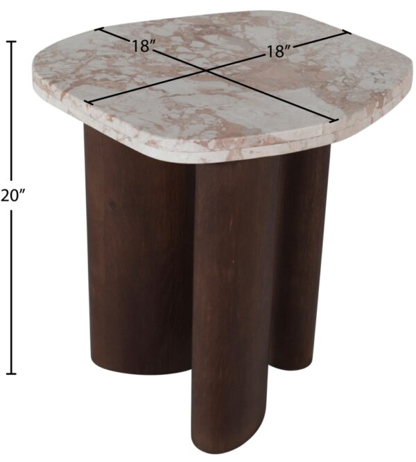 Puglia Marble Top And Oak Wood Base End Table