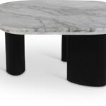 Puglia Marble Top And Oak Wood Base Coffee Table