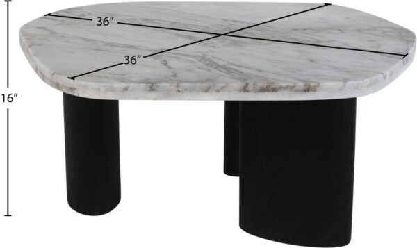 Puglia Marble Top And Oak Wood Base Coffee Table
