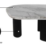 Puglia Marble Top And Oak Wood Base Coffee Table
