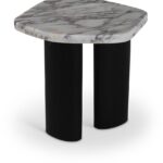Puglia Marble Top And Oak Wood Base End Table