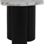 Puglia Marble Top And Oak Wood Base End Table