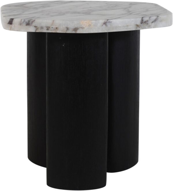 Puglia Marble Top And Oak Wood Base End Table