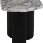 Puglia Marble Top And Oak Wood Base End Table