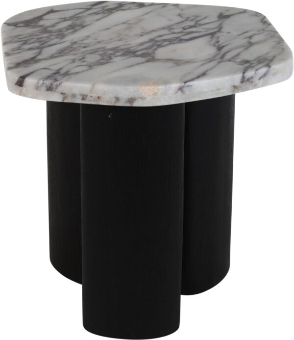 Puglia Marble Top And Oak Wood Base End Table