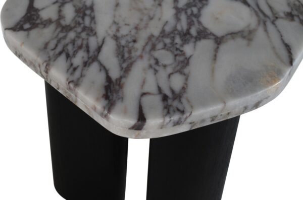 Puglia Marble Top And Oak Wood Base End Table