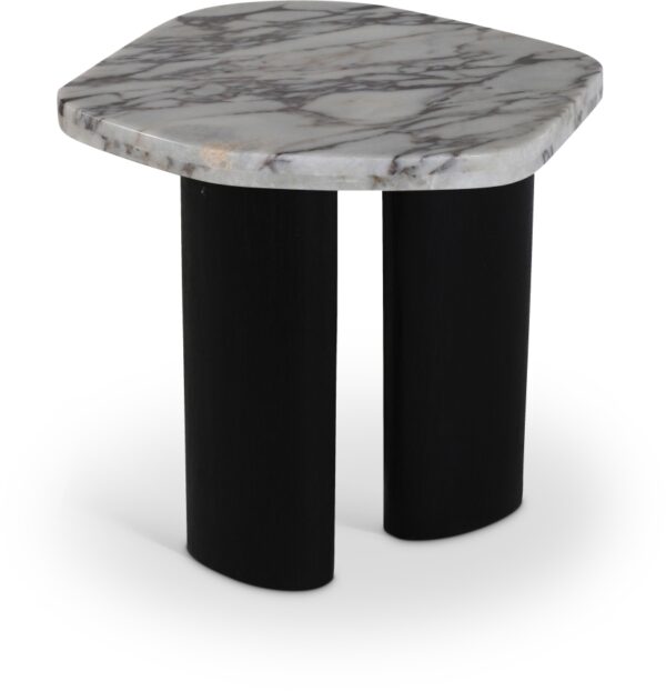 Puglia Marble Top And Oak Wood Base End Table