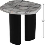 Puglia Marble Top And Oak Wood Base End Table