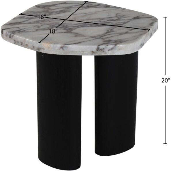 Puglia Marble Top And Oak Wood Base End Table