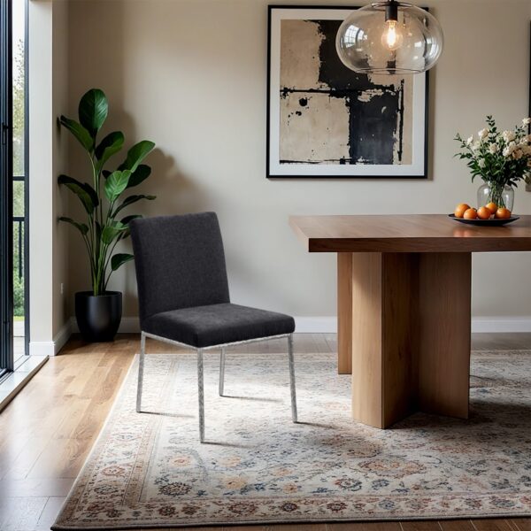 Reeves Chenille Fabric Upholstered Dining Side Chair