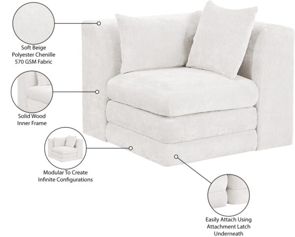 Stellar Chenille Fabric Upholstered Modular Accent Chair